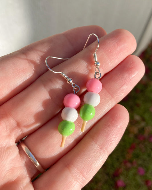 Hanami Dango Earrings, Handmade Polymer Clay