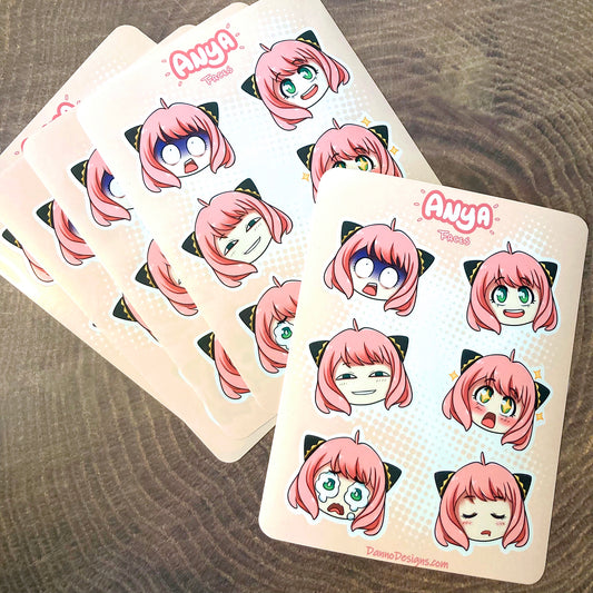 Spy x Family "Anya Faces" Sticker Sheet