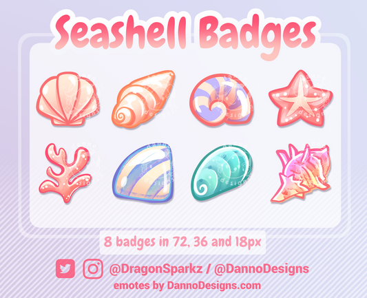 Seashells Subscriber Badges - Digital Download