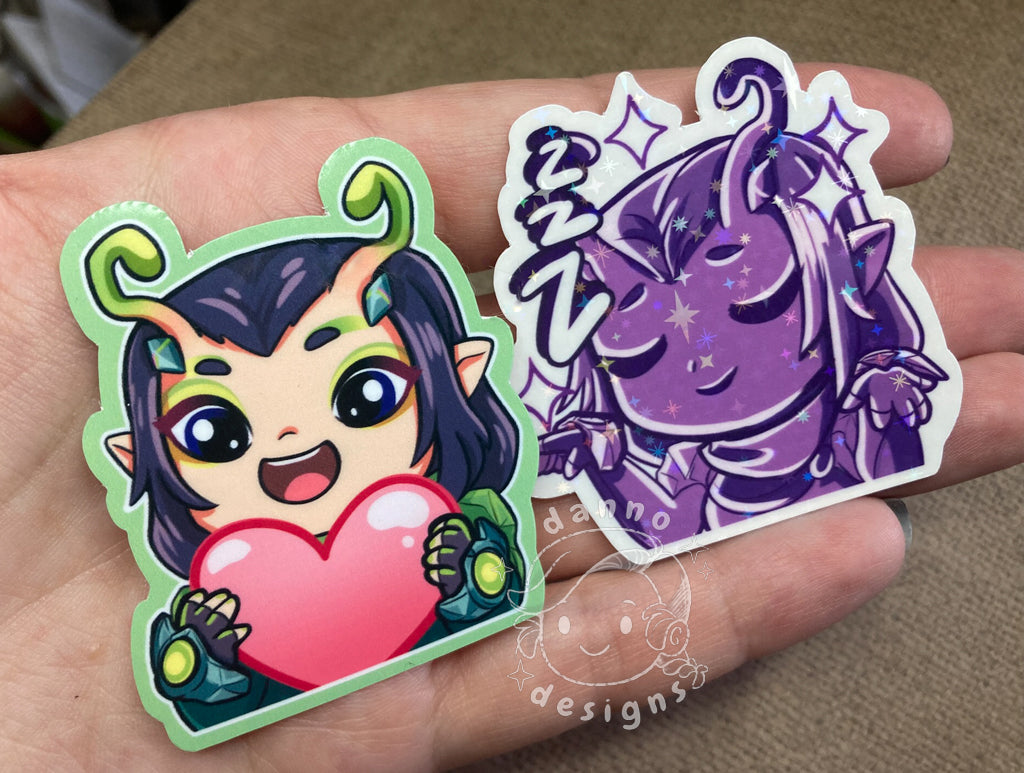 Marvel Rival - Mantis Emote Sparkle & Vinyl Gloss Stickers