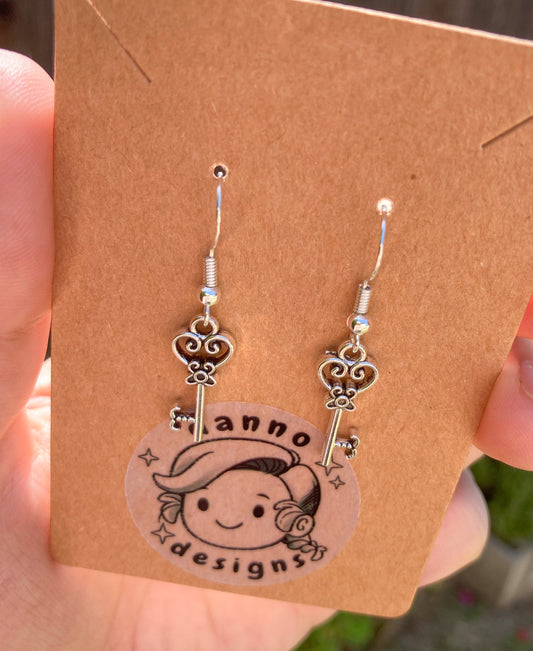 Key Charm Sterling Earrings