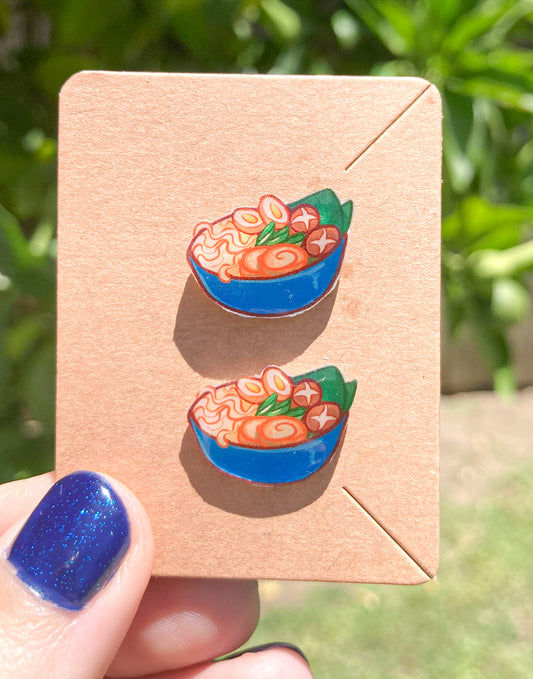 Ramen Bowl Food Aesthetic Stud Earrings