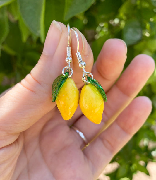 Lemon Earrings, Handmade Polymer Clay