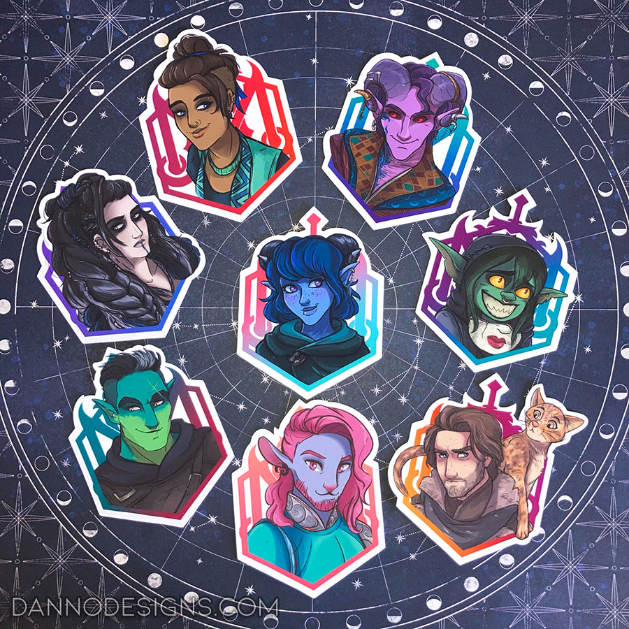 Mighty Nein - Critical Role, Vinyl Gloss Stickers