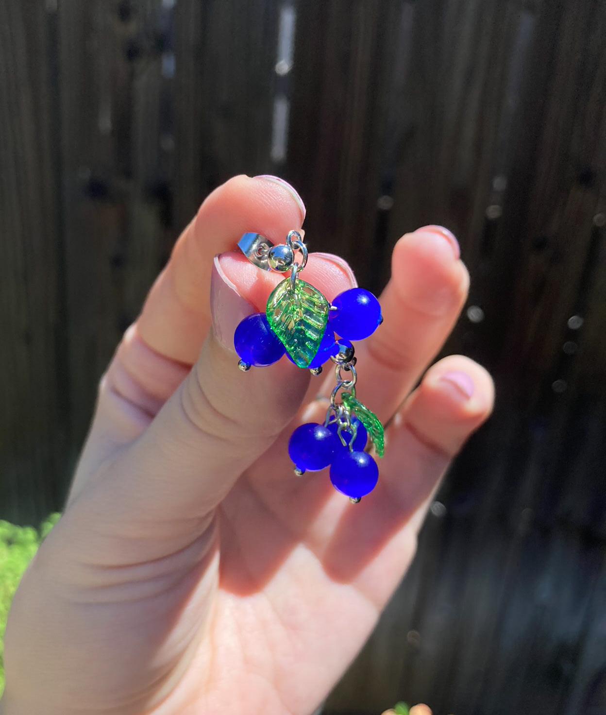 Blueberry Glass Bead Earrings