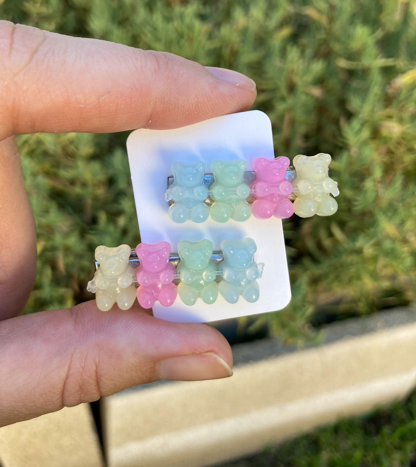 Pastel Mini Gummy Bear Hair Clips
