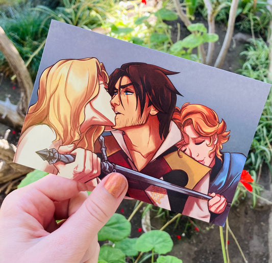 Castlevania - Alucard + Sypha + Trevor  (Postcard, Mini Print) 4 x 6