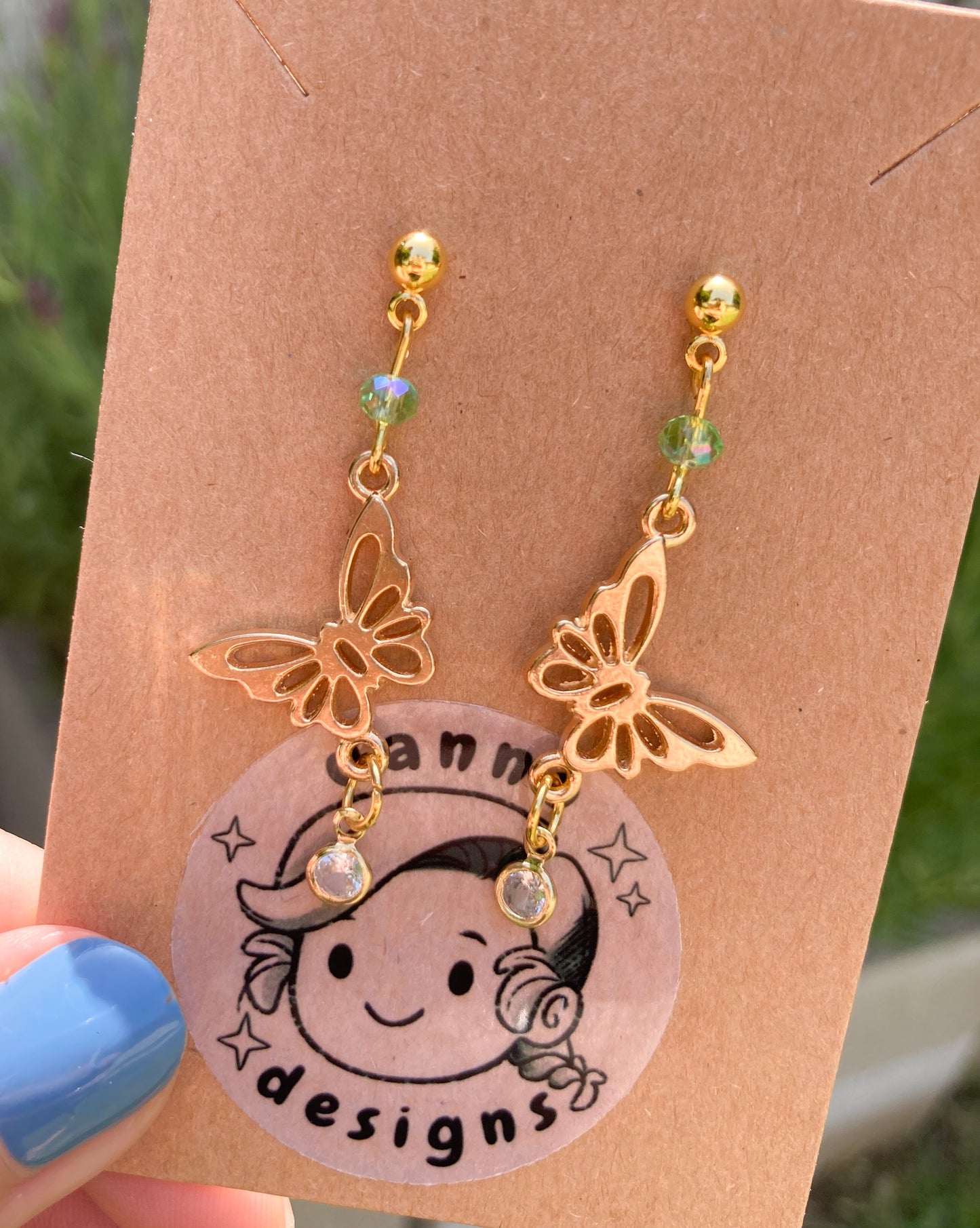 Gold Butterfly Stainless Earrings