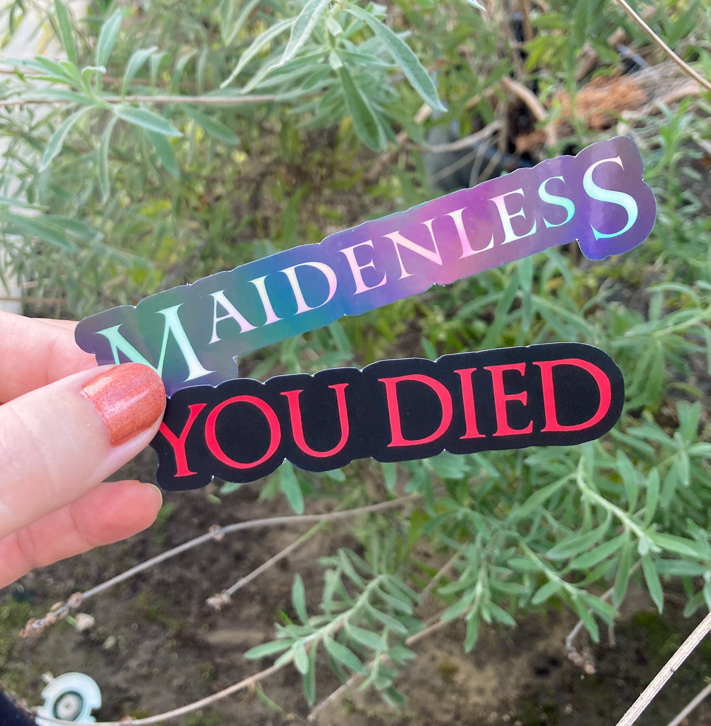Dark Souls, Elden Ring - "You Died" and "Maidenless" Stickers