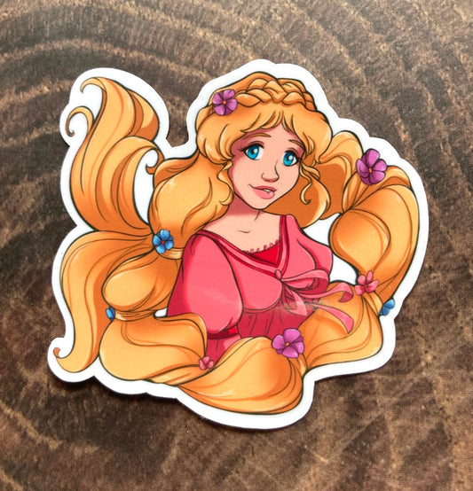 Fantasy Rapunzel Flowers Gloss Sticker