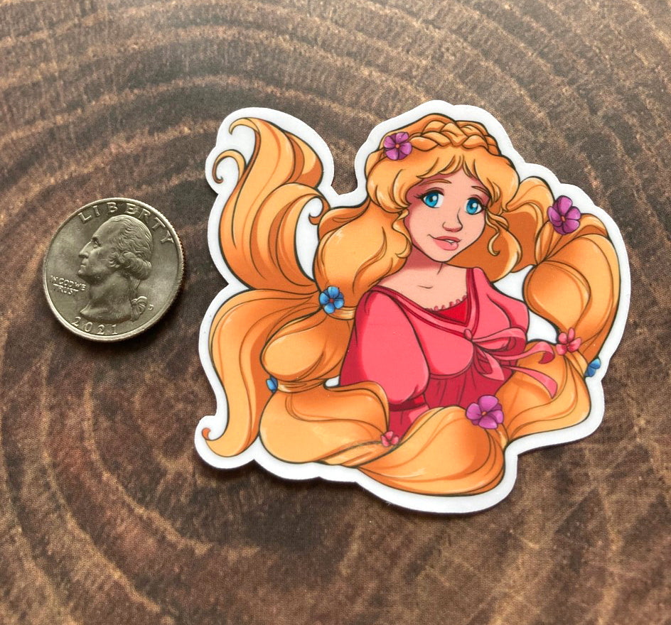 Fantasy Rapunzel Flowers Gloss Sticker